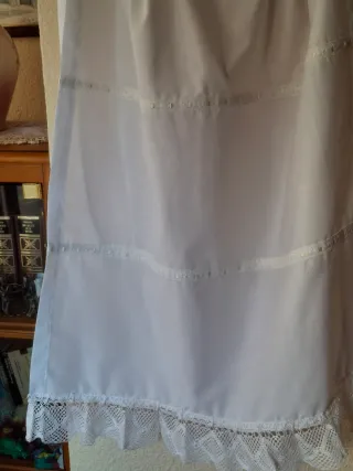 Delantal blanco con encaje, para traje regional