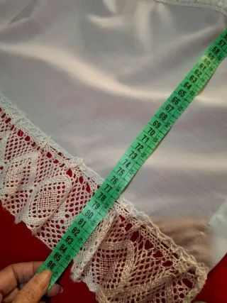 Delantal blanco con encaje, para traje regional
