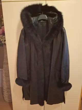 Cappotto in pelle donna con pelliccia