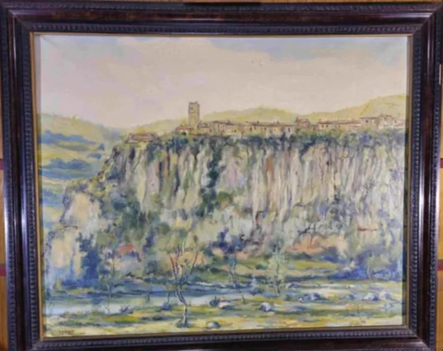 L. TERE CUADRO DE CASTELL FOLLIT DE LA ROCA OLEO