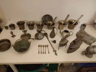 Lote Bronce Antiguo y Tríptico