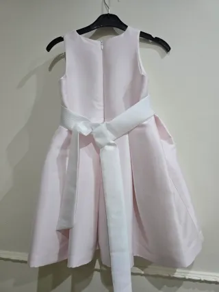Vestido de ceremonia rosa y blanco