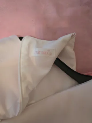 Vestido de ceremonia rosa y blanco