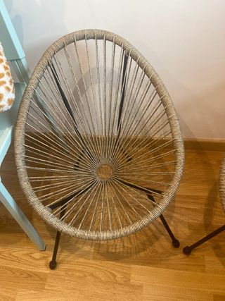 2 Sillas Acapulco  pequeñas Beige/Negro