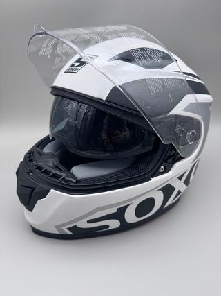 Casco Moto Integral Soxon Racing White, Talla S