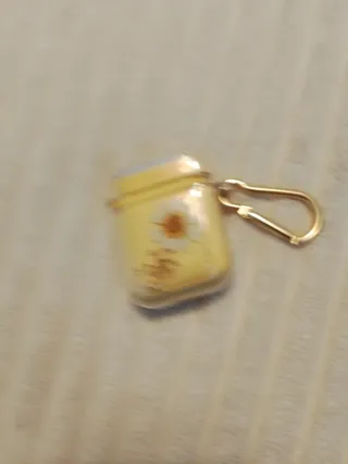 Airpods y Funda trasparente con flor seca