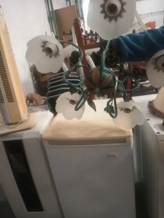 Lámpara de techo hierro forjado 5 tulipas