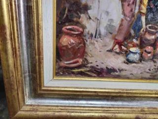 ARNAU CUADRO OLEO CAMPESINOS CON CANTAROS