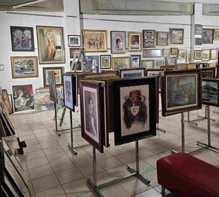 ARNAU CUADRO OLEO CAMPESINOS CON CANTAROS