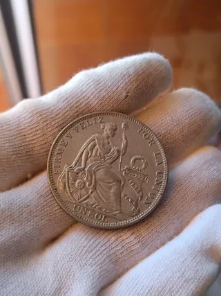 Moneda plata Perú 1 sol 1934 muy alto grado