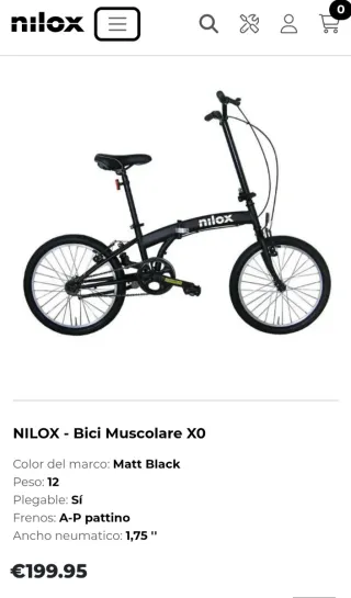 Bicicleta Plegable Nilox Negra