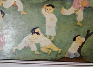 MAI THU REPRODUCCION CUADRO NIÑOS JUGANDO