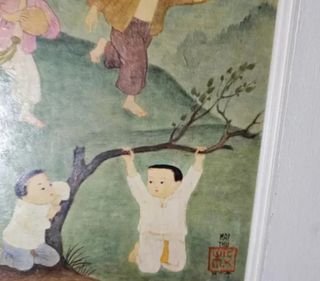 MAI THU REPRODUCCION CUADRO NIÑOS JUGANDO