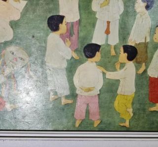 MAI THU REPRODUCCION CUADRO NIÑOS JUGANDO