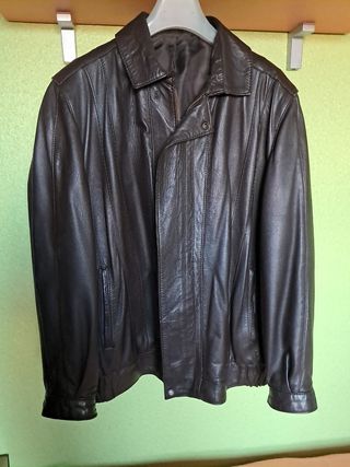 Cazadora de piel marrón