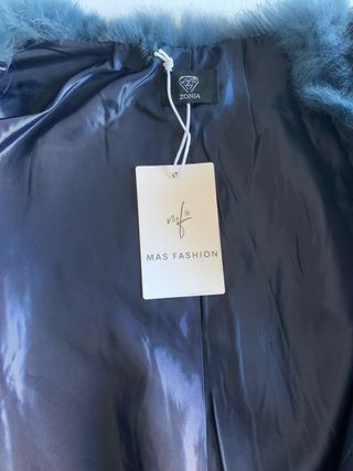 Chaquetón Piel Diseño Azul y Negro. Nuevo