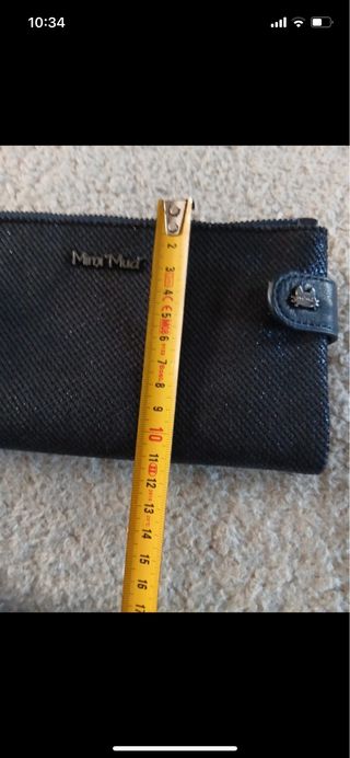 Portafoglio Mimi Muá blu lucido nuovo