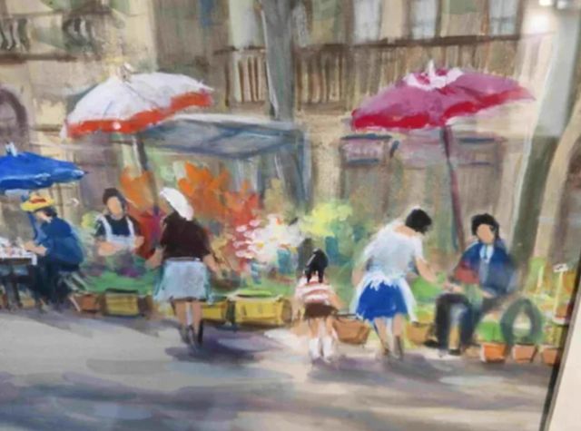 JOAN ESCAYOLA BLANCH ACUARELA RAMBLAS EL LICEO