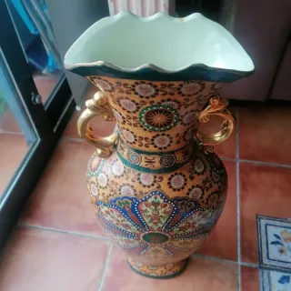 Jarrón de cerámica chino multicolor