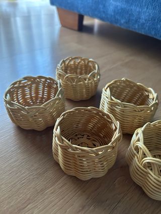 Set de 5 cestas de mimbre