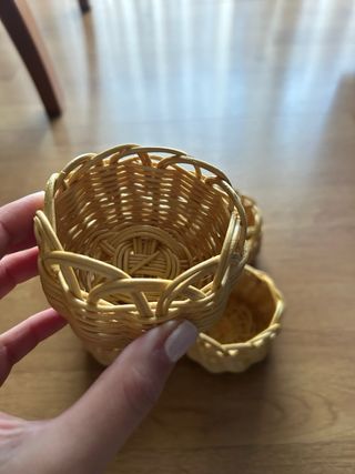 Set de 5 cestas de mimbre