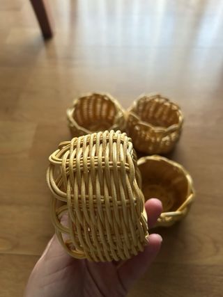 Set de 5 cestas de mimbre