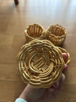 Set de 5 cestas de mimbre