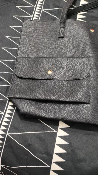 Bolso negro mujer con monedero