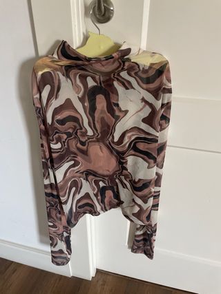 Camisa Stradivarius Talla L Estampado Marrón