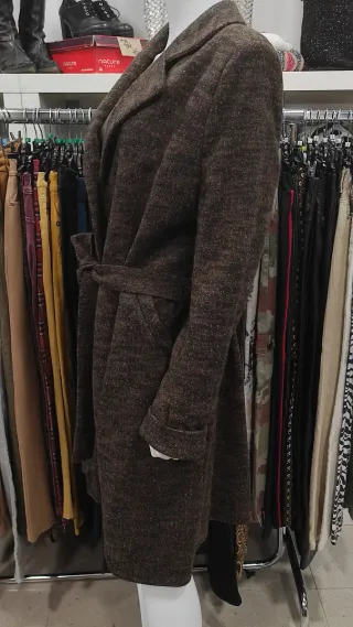 Abrigo cruzado Talla M Marrón Multicolor