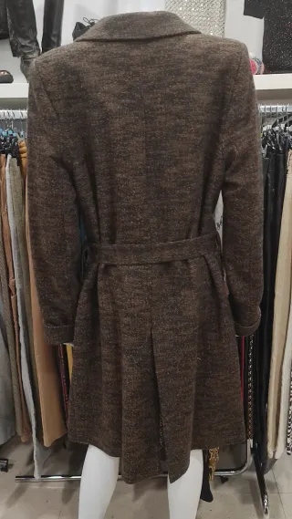 Abrigo cruzado Talla M Marrón Multicolor