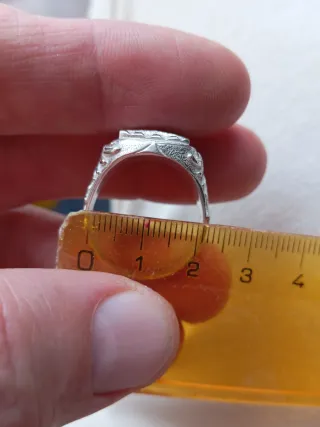 Anillo Hombre Sello Macizo Plata Ley 925