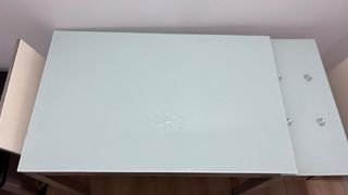 Mesa de cocina extensible cristal y madera