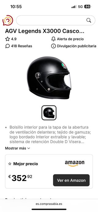 Casco AGV V3000 Negro