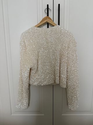 Chaqueta lentejuelas negra y blanca