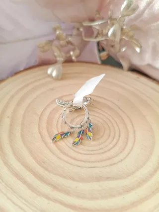 Pendientes Aro Plumas Multicolor