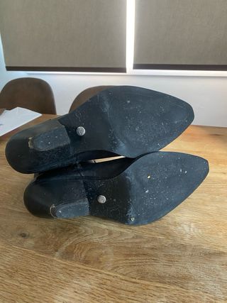 Botín Zara Piel Negro Talla 37