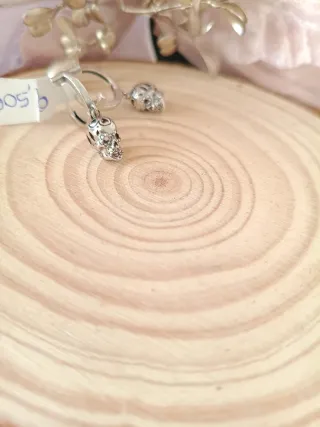Pendientes Aro Calavera Plata