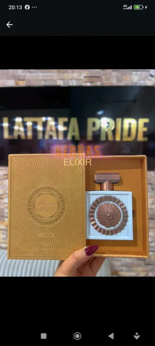 Perfume Lattafa Elixir Azul y Dorado