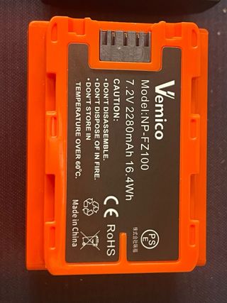 Cargador Doble Vemico y 4 Baterías NP-FZ100