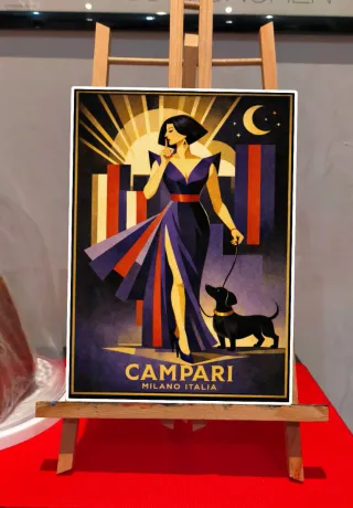 Poster A3 Campari Milano Italia