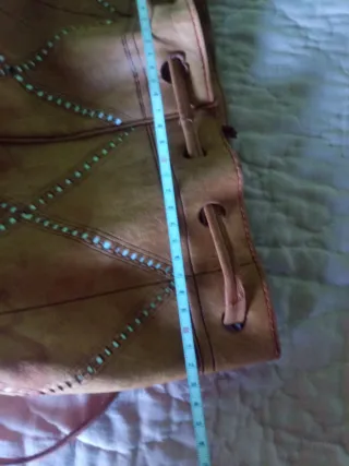 Bolso Mochila Marroquí Piel mostaza