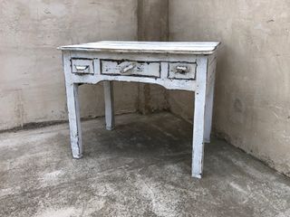 Mesa Auxiliar Antigua Madera Blanca