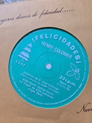 Vinilo “Felicidades” de Henry Colomer Navidad 1967