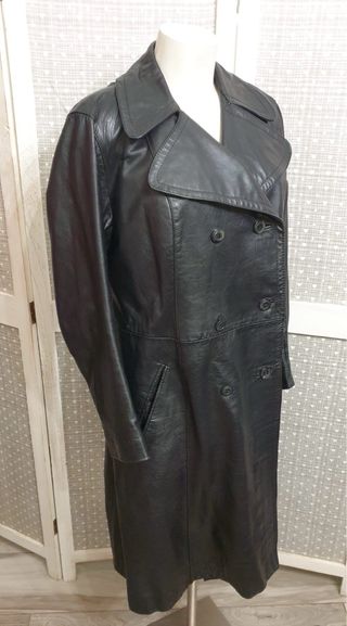 Trench in pelle nero