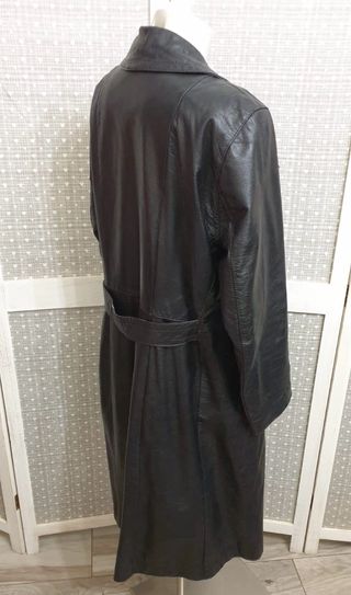 Trench in pelle nero