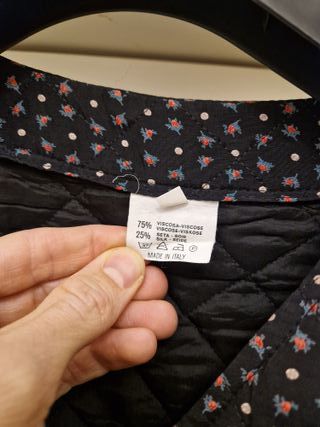 Giacca donna nera con roselline