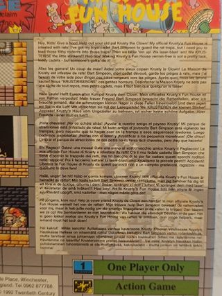 Krusty ́s fun house Sega Game Gear Pal Esp Nuevo!!