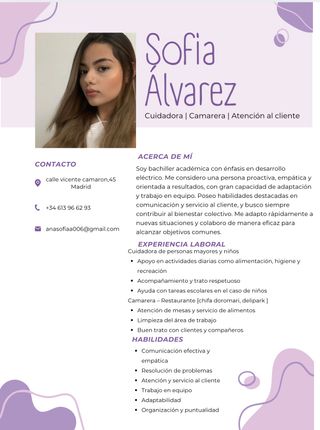 Servicio de limpieza, hostelería, niñera