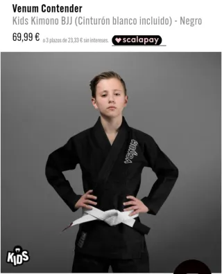 Kimono Venum Contender BJJ Niño Negro